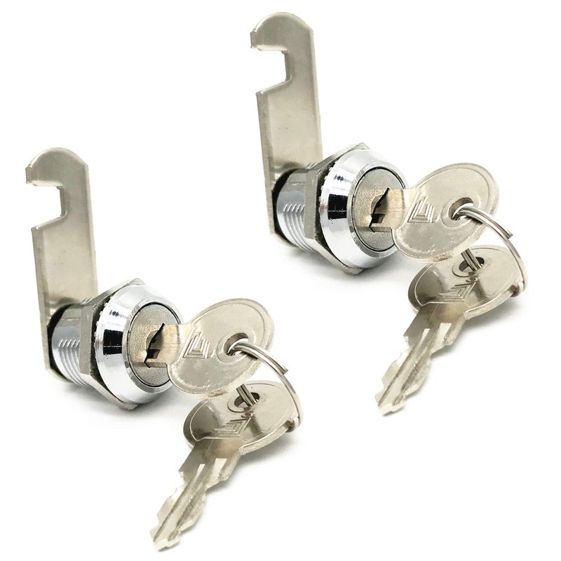 XMHF 16mm Cylinder Cam Lock Mailbox Cabinet Cupboard Drawer Furniture Tool Box Locker,90 Degree Rotation,Opens Counter-Clockwise, Keyed Different, 2Pcs - Image 1